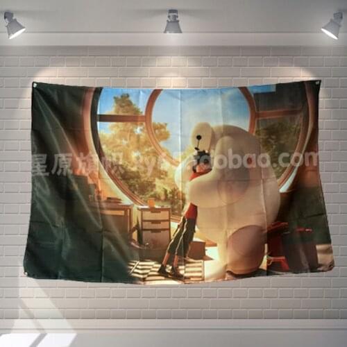 Super Marine Corps Cartoon Movie Poster Banners Childrens Room Wall Decor Hanging Art Waterproof Cloth Polyester Fabric Flags