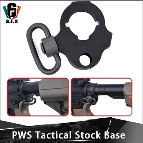 Tactical PWS Style Black Ambidextrous Stock Tube Sling Ring pws stock base sling adapater For M4 AEGS Hunting Accessories