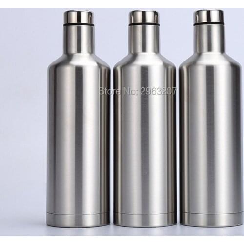 500ml Stainless Steel Vacuum Silver Pourer Flow Dry Double-layer Walled Red Wine Bottle New Design Matched For Swig Outdoor Life