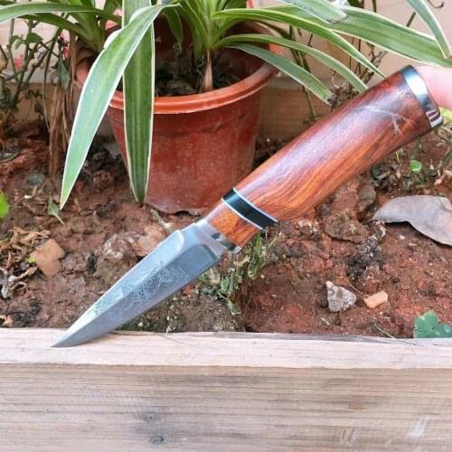 High Quality hunting knifes wood handle camping survival tactical fixed knife north american hunting Straight knife