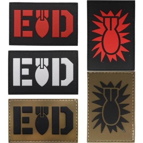 1pc 3D Embroidered PVC Explosion EOD Badge Patch Armband Denim Jacket Backpack Hat High-end Clothing Accessories Patch 8 * 5cm