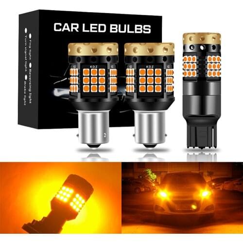 2pcs Canbus 21W BA15S P21W 1156 BAU15S PY21W W21W LED No Hyper Flash Bulbs with 3030SMD Chip Error Free Car Turn Signal Lamp 12V