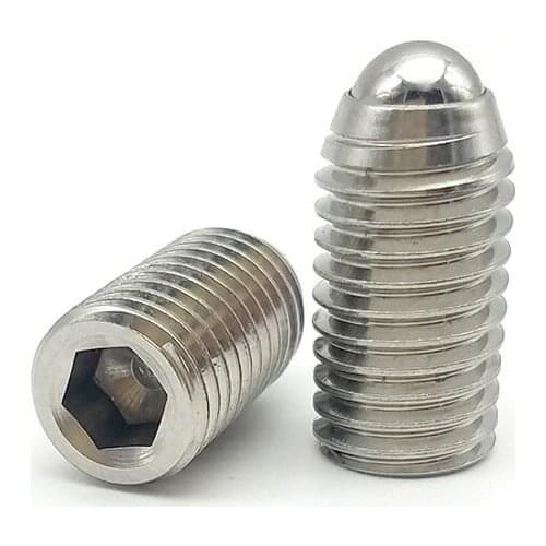2pcs M8 Allen bead positioning screws hex socket ball head spring plunger grups screw stainless steel bolts 12mm-50mm length