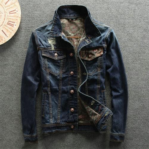 2018 New Arrival mens Denim Jeans wear Jacket Spring Summer Vintage Stylish Ripped washed jacket