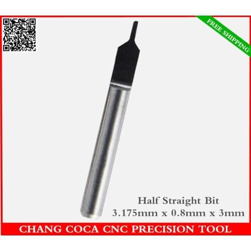 3.175mm*0.8mm*3mm,Freeshipping CNC computer machine solid carbide End Mill,woodworking router bit,half straight bit,MDF,PVC