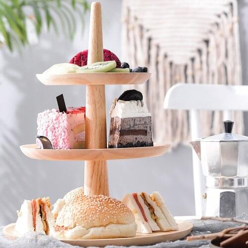 3 Tier Dessert Trays Multifunctional Wooden Fruit Dishes Cake Stand Candy Trays For Storage And Display Unique Cake Tools