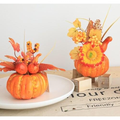 3D Simulation Pumpkin Maple Leaf Pomegranate Table Decoration Halloween Autumn Decoration Props Pumpkin Home Decoration