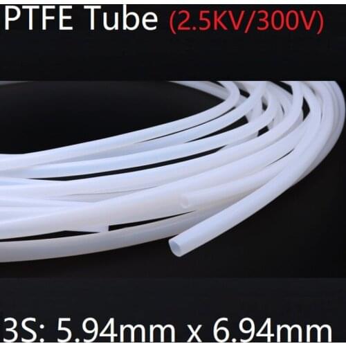 3S 5.94mm x 6.94mm PTFE Tube F46 Insulated Capillary Heat Protector Transmit Hose Rigid Temperature Corrosion Resistance 600V