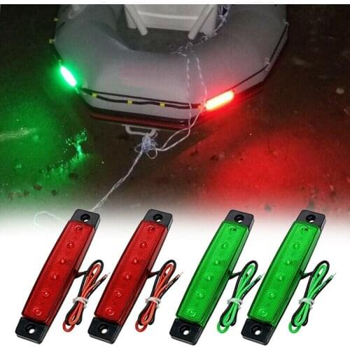 4Pcs Red Green Boat Navigation LED Lights Stern Lights Boats Starboard Light 12V