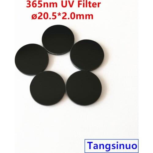 5PCS ZWB2 20.5*2mm 365nmUV Pass Filter for Flashlight to Eliminate the VisibleLight