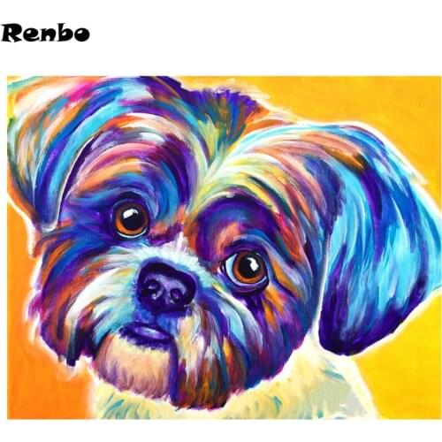 Full Drill Square Diamond 5D DIY Diamond Painting "Shih Tzu dog"AnimaDiamond Embroidery pet Cross Stitch Rhinestone wall decor