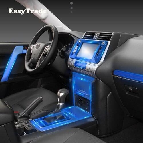 Car Sticker For Toyota Prado 2018 2019 2020 TPU Transparent Film Dashboard Film Screen Protective Sticker Anti-scratch 21 Pcs