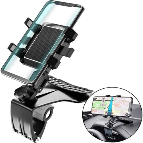Universal Dashboard Car Phone Holder 360 Degree Smartphone Stands Rearview Mirror Sun Visor Car GPS Navigation Bracket for 3-7