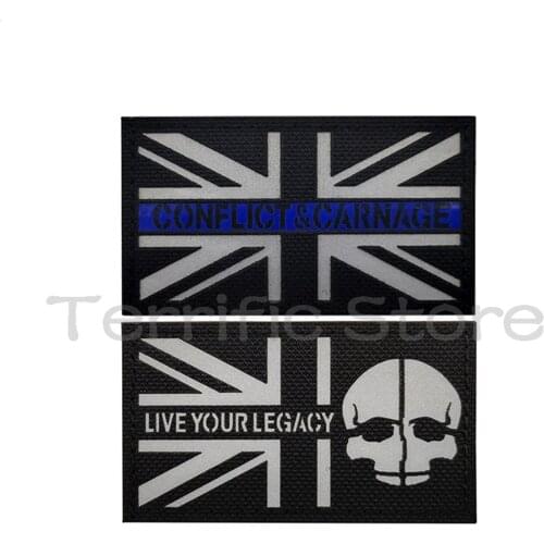BRITISH Flag IR Patch England UK Flag Reflective Patch Badge Military Army Patch tactical Armband England flag Applique