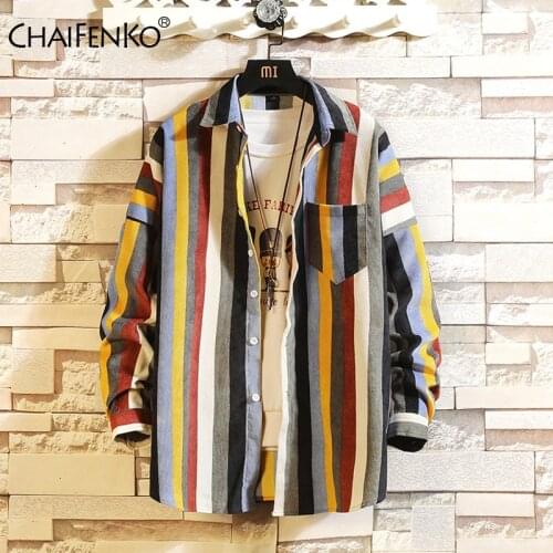 Мужские полосатые рубашки CHAIFENKO China At AliExpress