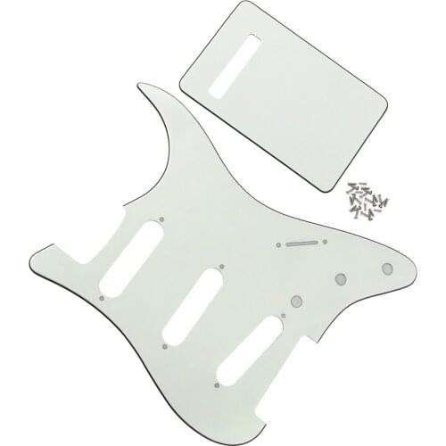 FLEOR Ivory 3Ply NO Mounting Hole Pickguard SSS Guitar Back Plate with Screws For FD ST Guitar Parts