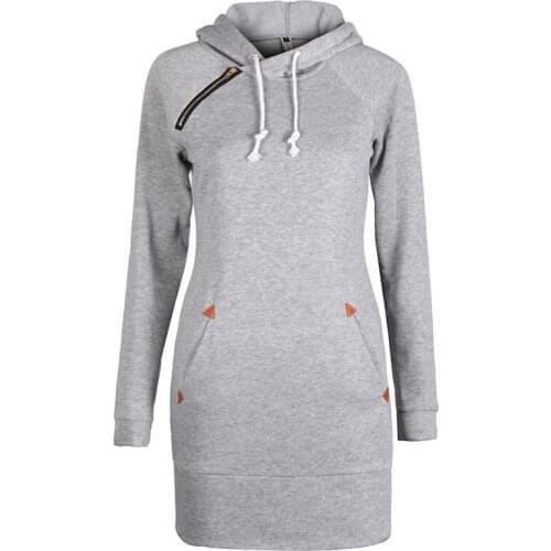 HISUMA Winter Women Strap Hoody Zipper Fleece Hoodies Sweatshirts Lady Long Sleeve Pullover Warm Pocket Hooded Outerwear Jacket