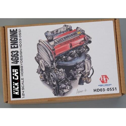Hobby Design 1/24 Mitsbsh 4G63 Engine Detail Set (Resin+PE+Metal parts) HD03-0551 Model Car Modifications