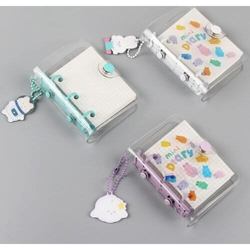 Mini loose-leaf this PVC three-hole binder pocket pocket this portable acrylic pendant creative transparent school supplies