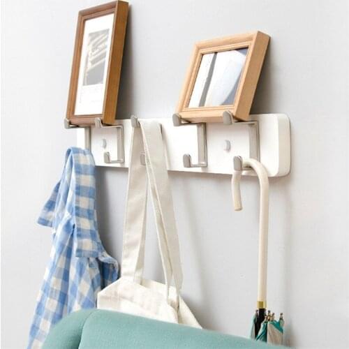 3/4/5 Hooks Creative Hook Wall Coat Rack Bedroom Furniture Clothes Hanger Hooks Living Room Closet Wooden Hat Rack Coat Hanger