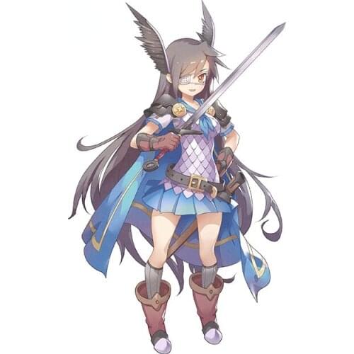 Sword Girl Back View Illustration Motorcycle RV Cartoon Laptop Car Sticker PVC Car Window Body Decorative Stickers Accessories