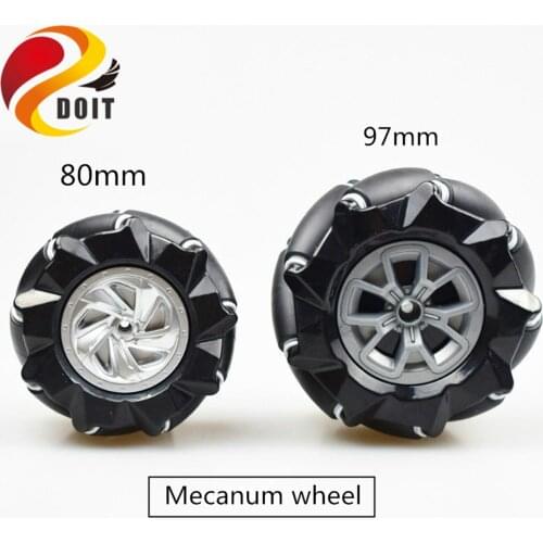 80/ 97mm Mecanum Wheel + 4mm/6mm Motor Coupling Kit 5KG Load Omni Wheel For 2WD/ 4WD Smart Robot Car Chassis DIY For AGV Drift