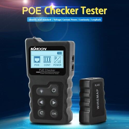 KKmoon Multifunctional LCD Network Cable Tester PoE Checker Inline PoE Voltage and Current Tester with Cable Tester Wire Tracker