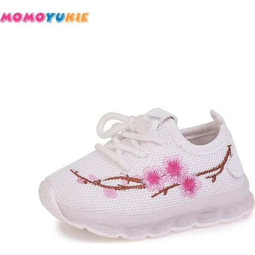 Embroidery fashion Childrens Shoes Girls Boys Kids Sneaker LED light luminous Child Flats Enfant tenis baby trainer children