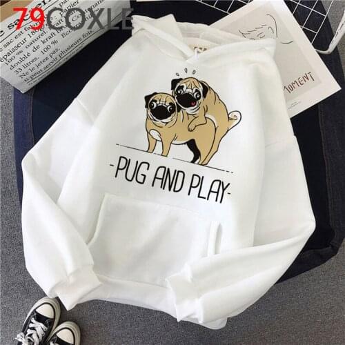 Pug Dog French Bulldog Pugs hoodies women Oversized Ulzzang printed printed female clothing harajuku plus size