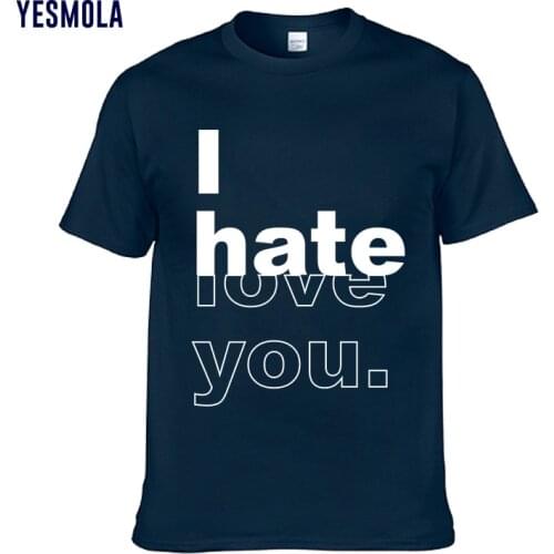 YEAMOLA Mens T-shirt Custom I Hate You Summer Cool Mens Short Sleeve T-shirt Cotton O-neck Men Women Casual Cotton Tees Top