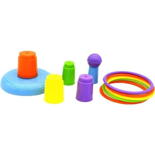 9Pcs Bird Training Toy Set Parrot Wooden Block Puzzle Toy Stacking Color Ring Toys Skateboard Nuts Bolts Foot Ball Toys for