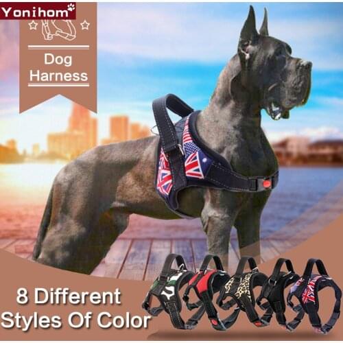 Dog Harness Vest K9 Dog Collar Nylon Collar Perro Adjustable Large Dogs Harness Vest Puppies Collar for Dogs Chain Leads Strap