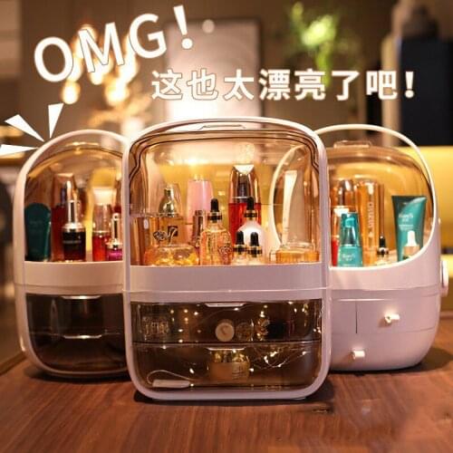 Makeup Organizer Large Capacity Waterproof and Dustproof Bathroom Cosmetic Storage Box Desktop Beauty Storage Drawer Containers