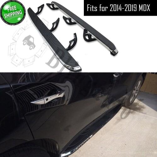 Fits for MDX 2014-2019 2Pcs left right Aluminium running board side Nerf step bar pedal protector