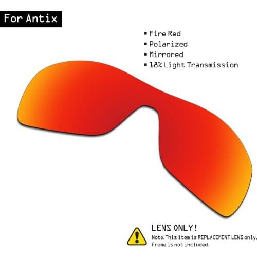 SmartVLT Polarized Sunglasses Replacement Lenses for Oakley Antix - Fire Red