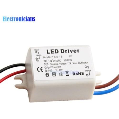 DC 12V 6W Watt High Power LED Driver Constant Current Module AC170V-260V 50-60Hz 500mA