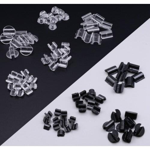 200PCS Various sizes Clear Plastic Cuffs for attaching accessories on elastic hair ties DIY hair accessories hair bands cuff
