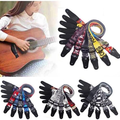 Nylon Guitar Strap for Acoustic Electric Guitar and Bass Multi-Color Guitar Belt Adjustable Colorful Printing