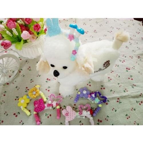 Handmade Pet Dog Cat Hairpin Pet Grooming Accessories Yorkshire Cute Headband Headdress Maltese hair Clips