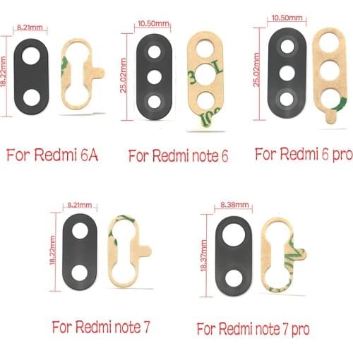 Camera Glass For Xiaomi Redmi 8A S2 7 6 6A 7A 8 6 Pro Note 7 8 9S 9 8T 6 Pro Max Rear Back Camera Lens Glass + Sticker