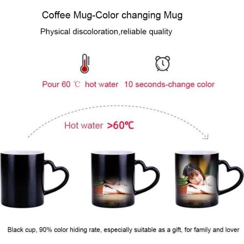 DIY Personalized Magic Mug Heat Sensitive Ceramic Mugs Color Changing Coffee Milk Cup Gift Print Pictures Coffee Mug