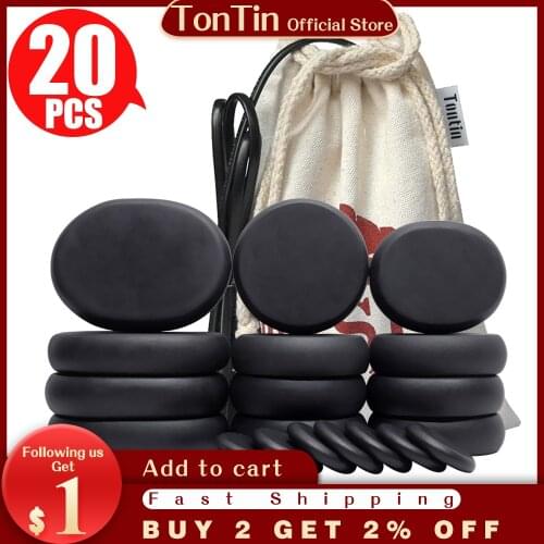 Tontin Hot Stone Massage Set Heater Stress Spa Solan Gezondheidszorg Lava Basalt Ronde Massage Tool Stenen Ce Rosh