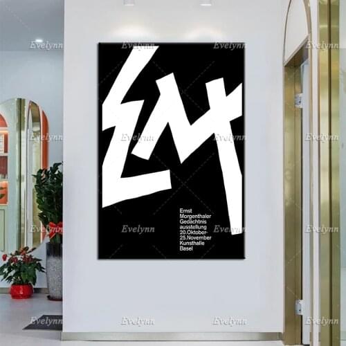 Exhibition Poster Ernst Morgenthaler GedäChtnisausstellung Kunsthalle Basel 1962 By Armin Hofmann Home Decor Prints Wall Canvas
