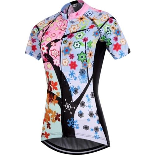 KEYIYUAN Women Summer Short Sleeve MTB Bike Shirt Quick Dry Bicycle Clothing Cycling Jersey Camiseta Ciclismo Feminin