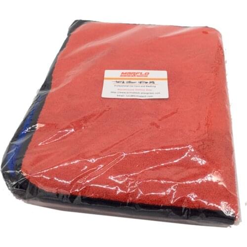 Car Cleaning Towel MARFLO Sponges Cloths Brushes Microfiber Towel 1000gsm Car Washing Cloth Blue Red 2pcs in one polybag