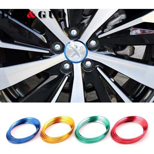 4pcs car styling high-quality wheel hub decoration ring for Peugeot 307 206 universal aluminum alloy Circle sticker Accessories