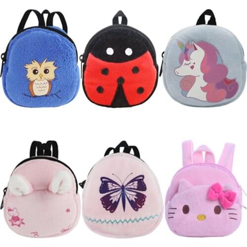 Doll Accessories Kitty Cat Backpack With Animal Print For 18 Inch&43 Cm Doll&New Born Baby Generation Girls Birthday Toy Gifts