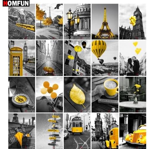 HOMFUN Full Drill Diamond Painting "London street scenery" DIY Picture Of Rhinestone 5D Diamond Embroidery Cross Stitch Decor