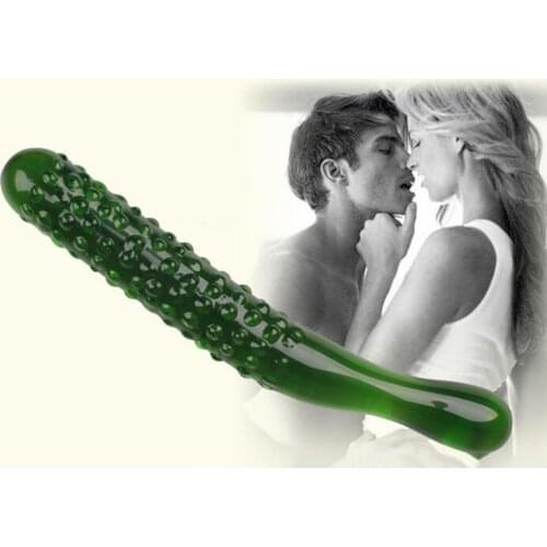 Green beads glass anal plug dual bullet dildo masturbation lesbian Fairy G spot Stimulation butt plug adult Sex Toys For Women