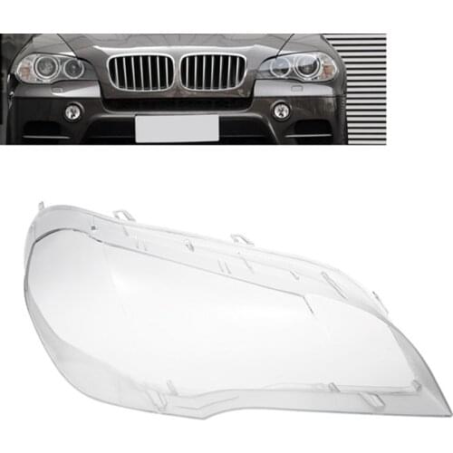 Car Clear Headlight Lens Cover Replacement Headlight Head Light Lamp Shell Cover For-BMW X5 E70 2008-2013